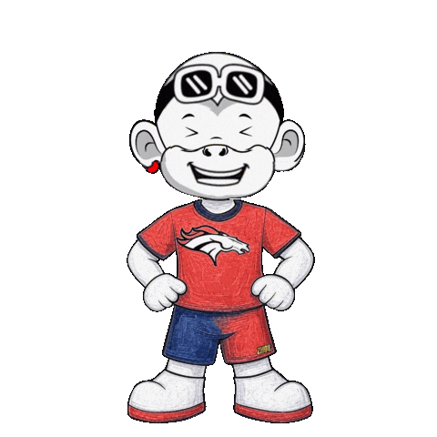 Denver Broncos White Monkey Sticker by Zhot