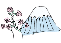 Blooming Mount Fuji Sticker