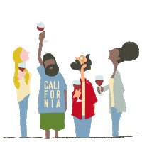 Happy Cheers Sticker by カリフォルニアワイン協会
