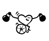 heart wheelchair Sticker by Colliery  CrossFit Ostrava