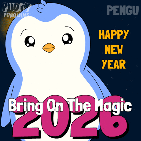 New Year Penguin GIF by Pudgy Penguins