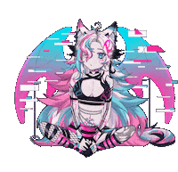 RavennaNya anime twitch waiting cyberpunk Sticker