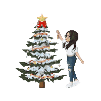 Girl Arvore De Natal Sticker