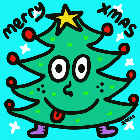 Merry Christmas Xmas Tree GIF by Jelene
