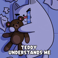Teddy Bear Crying GIF by MESA My Emotional Support Animal