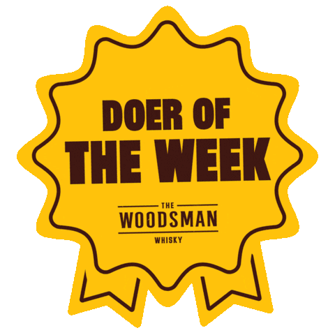 The_Woodsman_Whisky giphyupload winning badge whisky Sticker