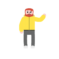wave hello Sticker by Guy with Red Beard