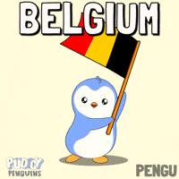 Belgium Flag Penguin GIF by Pudgy Penguins
