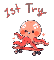 Skateboard Octopus Sticker