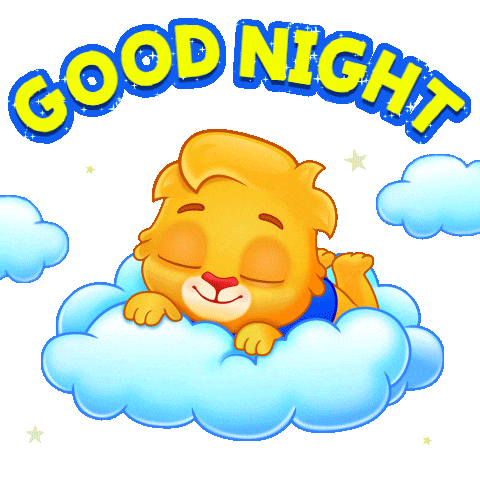 Good Night Cat Sticker by Lucas and Friends by RV AppStudios