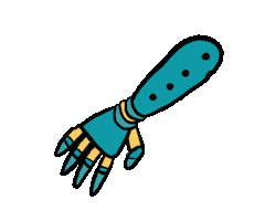 gracemandeville robot hand future arm Sticker