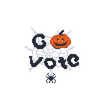 Vote Right Now Trick Or Treat Sticker by Flossquiat