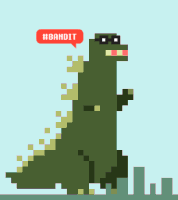bandits pixel pixel art godzilla 8-bit GIF