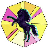 yescatieburrill neon horse electric horses Sticker