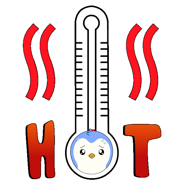 Sweating Summer Heat Sticker by Pudgy Penguins