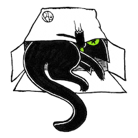 loeblich cat kitty gato ink Sticker