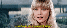 compliment michelle pfeiffer grease 2 learn how to take a compliment GIF