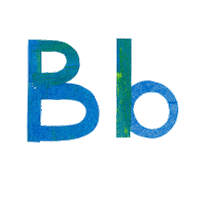 carter_higgins alphabet letters b bb Sticker