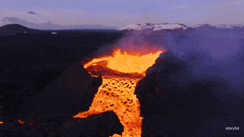 'Insane' Lava Flow Seen at Iceland Crater