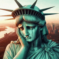 Sad Statue Of Liberty GIF by Maryanne Chisholm - MCArtist