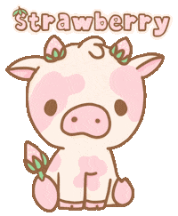 Pink Strawberry Sticker by MistyRoseGal