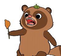 Tanuki Eating Sticker
