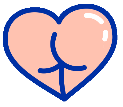 Heart Booty Sticker by Cheeky Charity
