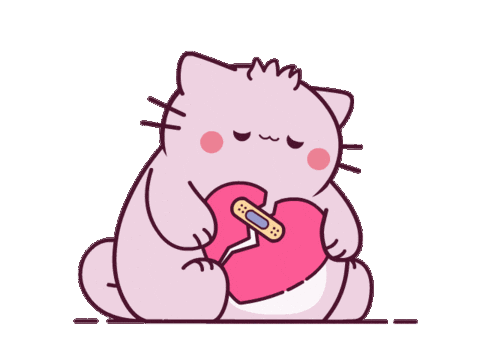 Sad Broken Heart Sticker by Pembe