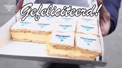 christenunie giphygifmaker gefeliciteerd taart christenunie GIF