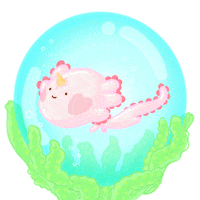 Pink Axolot Sticker