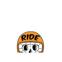 Ride Out Skull Bones Sticker by Concrete Surfers Motorcycle Dudes - CSMD