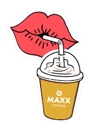 MaxxCoffeeSG coffee lips cream slurp Sticker