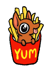 Sprinklebat fries pup chihuahua fastfood Sticker