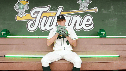 College Baseball Adam GIF by GreenWave