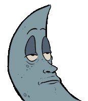 Tired Crescent Moon Sticker