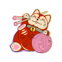 punkrockunicorn kitty knitting pruyarns punkrockunicorn Sticker