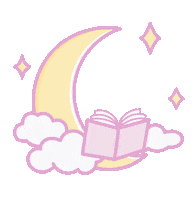 Moon Read Sticker by Politopia Ilustraciones