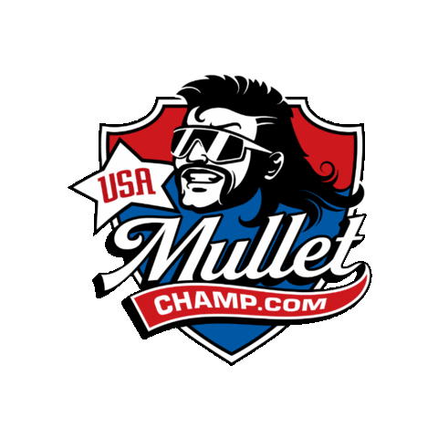mulletchamp hair usa america merica Sticker