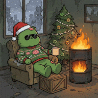 Post Apocalyptic Christmas Tree GIF by Kanpai Pandas