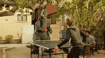 Ping Pong Godzilla GIF