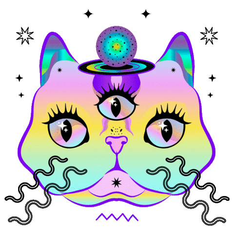 Cat Rainbow Sticker by Sua Agape