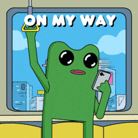 On My Way Train GIF by fwogs