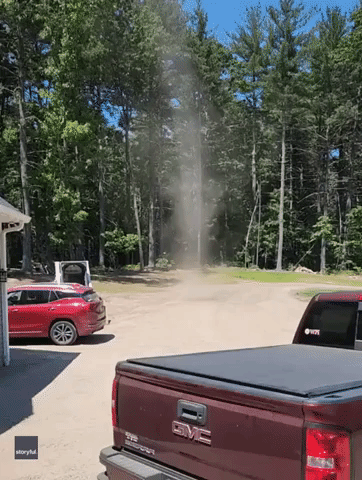 Dust Devil Seen Swirling in Driveway of Massachusetts Home