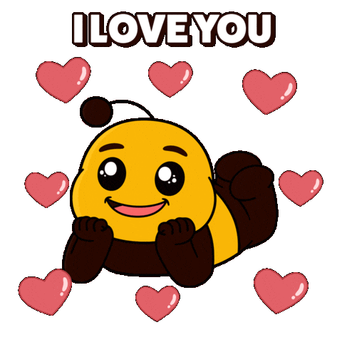 I Love You Hearts Sticker by Plan Bee Studios