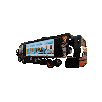 Sticker by fire bus
