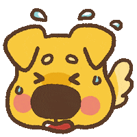 Scared Dog Sticker by wuwu illustration