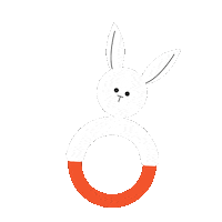 nathobn rabbit kid rattle nathobn Sticker