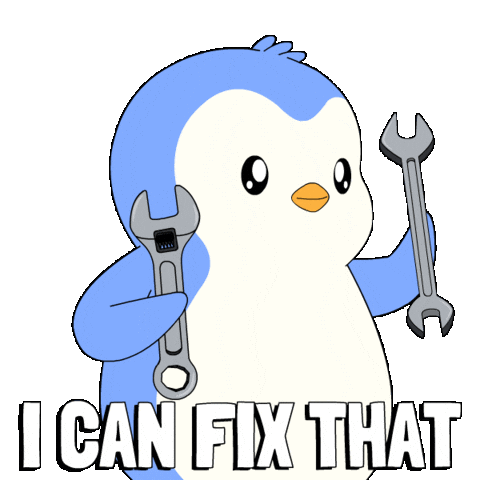 Fixing No Problem Sticker by Pudgy Penguins