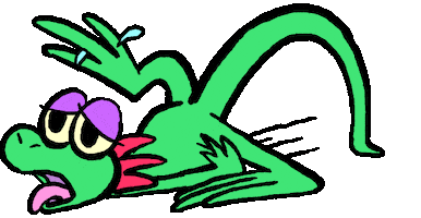 Tired Lizard Sticker