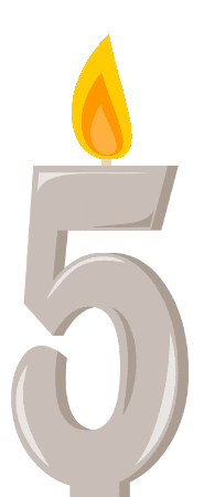 Flickering Five Years Sticker